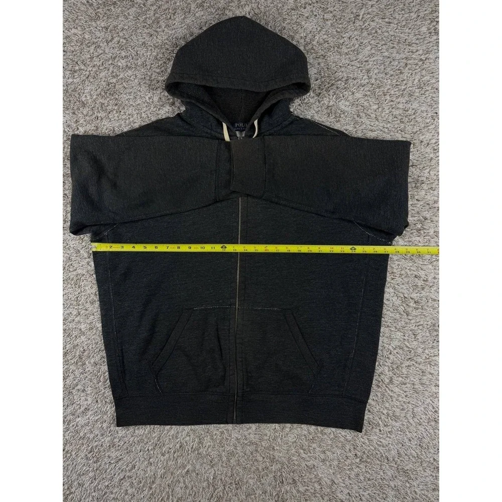 Polo Ralph Lauren Full Zip Hoodie XXL Charcoal Gray Cotton Blend Pony Logo